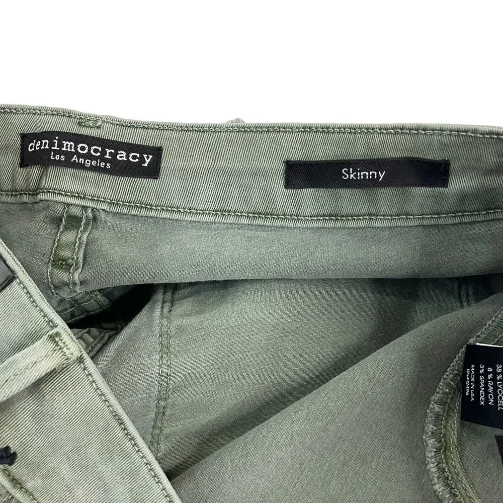 Democracy Los Angeles Jeans Women's 26 Green Luxe Skinny Crop Stretch $84 Nwt - Picture 6 of 13